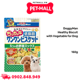 Treats DoggyMan Healthy Biscuit with Vegetable for Dog 160g - Bánh quy rau củ hỗn hợp cho chó size Nhỏ Petmall