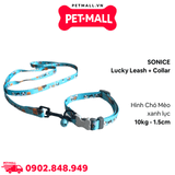 Set Dây + Vòng cổ Sonice Lucky Leash + Collar 10kg - 1.5cm Hình chó mèo xanh lục Petmall