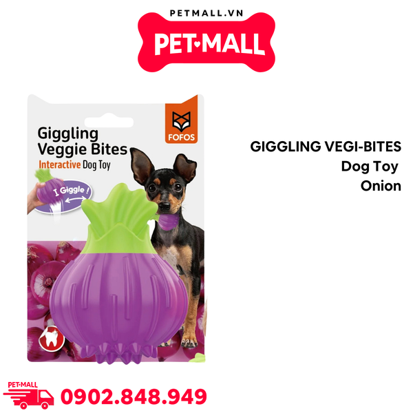 Đồ chơi GIGGLING VEGI-BITES dog toy Onion - Củ hành phát ra tiếng, hỗ trợ nhai gặm giảm stress Petmall
