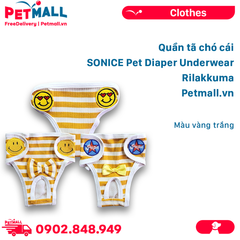 Quần tã chó cái SONICE Pet Male Underwear Rilakkuma - Màu vàng trắng Petmall