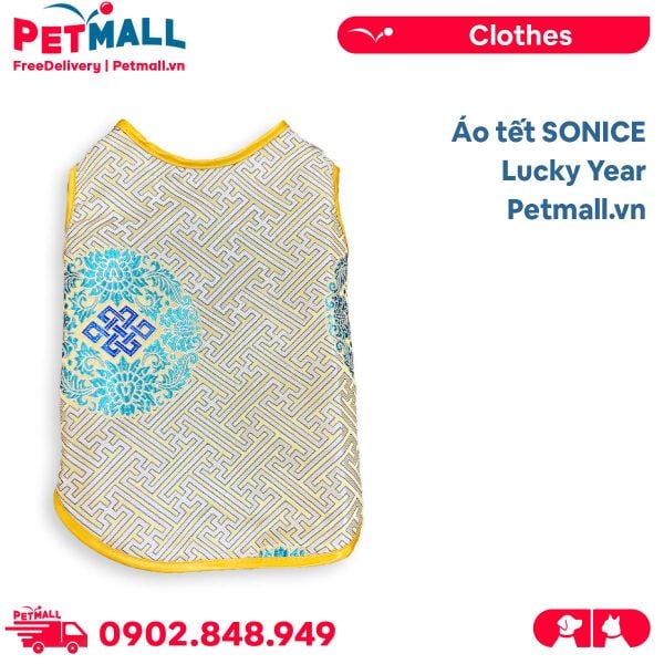 Áo tết SONICE Lucky Year - Gấm thêu vàng Petmall