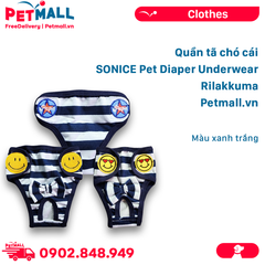 Quần tã chó cái SONICE Pet Male Underwear Rilakkuma - Màu xanh trắng Petmall