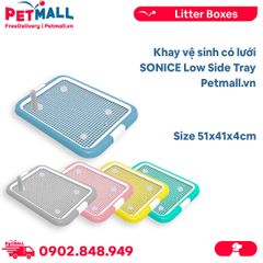 Khay vệ sinh có lưới SONICE Low Side Tray Size 51x41x4cm Petmall
