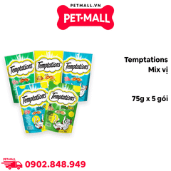 Combo 5 Gói 75G - Treats mèo Temptations Mix vị Petmall