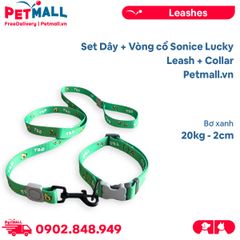 Set Dây + Vòng cổ Sonice Lucky Leash + Collar 20kg - 2cm Bơ xanh Petmall