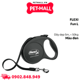 Dây dắt tự động FLEXI Fun L (Dây dẹp 5m, < 50kg) - Màu đen Petmall