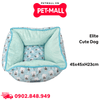 Nệm thú cưng Elite Cute Dog Size 45x45xH23cm - Hình vuông, màu Xanh