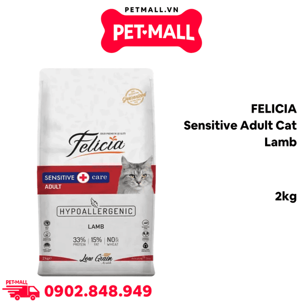 2KG - Thức ăn mèo FELICIA Sensitive Adult Cat Lamb - Hỗ trợ hệ tiêu hoá nhạy cảm Petmall