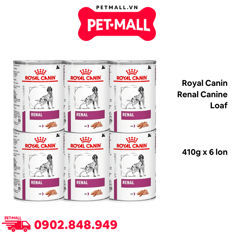 Combo Pate chó Royal Canin Renal Canine Loaf 410g - 6 lon - Hỗ trợ trị sỏi thận Petmall