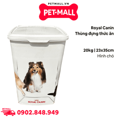 Thùng đựng thức ăn Royal Canin 20kg - Size 52x42cm - Hình chó Petmall