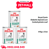 Combo Pate chó Royal Canin Diabetic Special Low Carbohydrate Loaf 410g - 3 lon - Hỗ trợ tiểu đường Petmall
