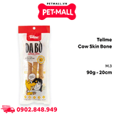 Treats gặm Tellme Cow Skin Bone size 20cm M.3 - 90g - Da bò thật Petmall