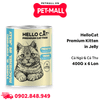 Combo 6 Lon 400G - Pate mèo HelloCat Premium Kitten in Jelly vị Cá Ngừ và Cá Thu Petmall