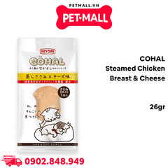Treats COHAL Ức gà hấp và phô mai steamed chicken breast and cheese 26gr - Bổ sung protein cho thú cưng Petmall