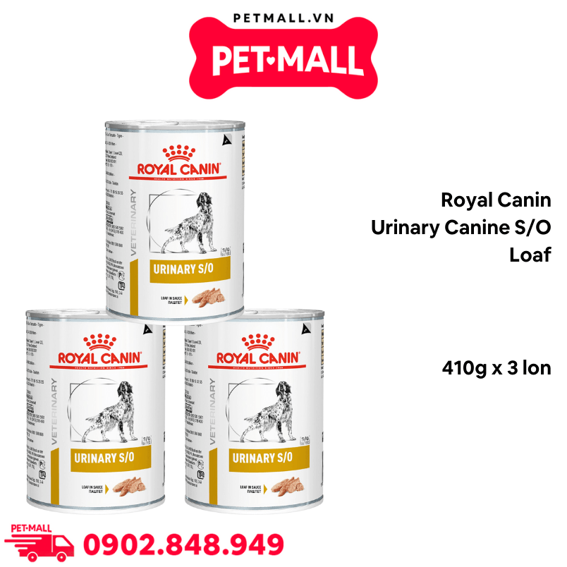 Combo Pate chó Royal Canin Urinary Canine S/O Loaf 410g - 3 lon - Hỗ trợ trị sỏi bàng quang Petmall