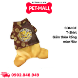 Áo dài tết SONICE T-Shirt - Gấm thêu Rồng màu Nâu Petmall