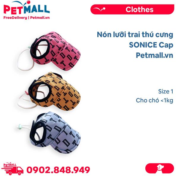 Nón lưỡi trai thú cưng SONICE Cap Size 1 - Cho chó <1kg Petmall