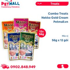 Combo Treats Nekko Gold Cream 56g - Mix vị - 12 gói Petmall