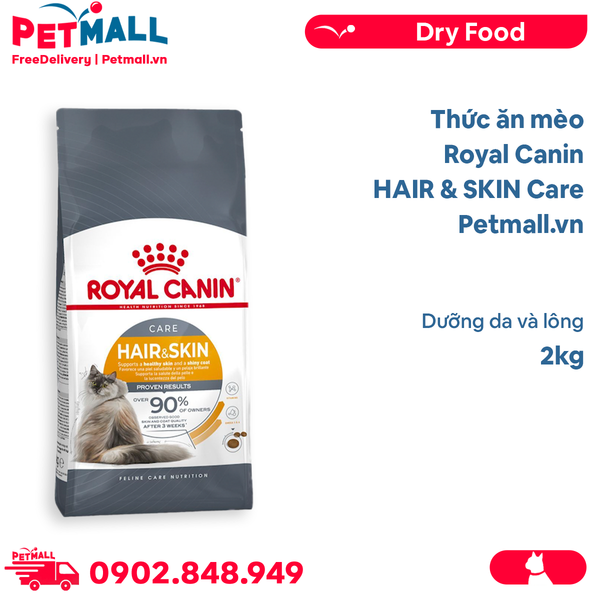 Thức ăn mèo Royal Canin HAIR & SKIN Care 2kg - Dưỡng da và lông Petmall