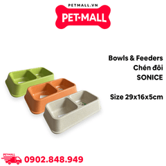 Chén đôi SONICE size 29 x 16 x 5 cm Petmall