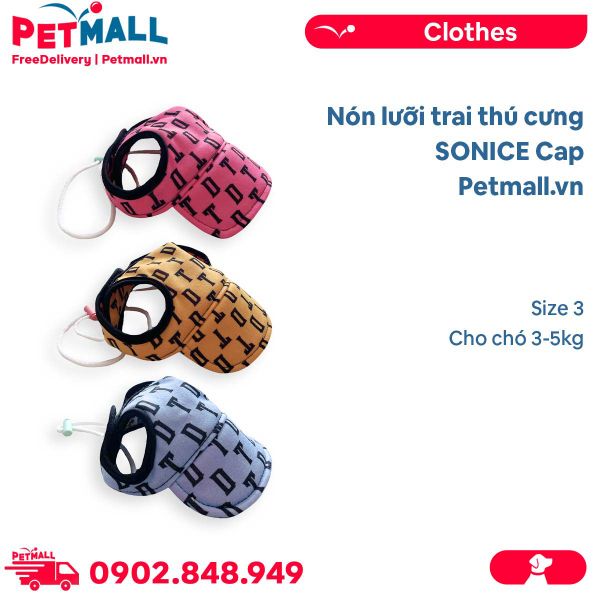 Nón lưỡi trai thú cưng SONICE Cap Size 3 - Cho chó 3-5kg Petmall