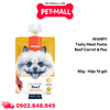 Hộp 10 Gói 90G - Treats chó dạng nắp vặn WANPY Tasty Meat Paste Beef Carrot & Pea - Vị thịt bò, cà rốt & đậu Petmall