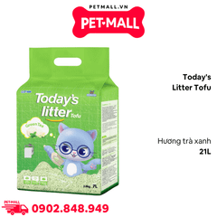 Cát vệ sinh mèo Today's Litter Tofu 21L - Đậu nành soya - Hương trà xanh Petmall