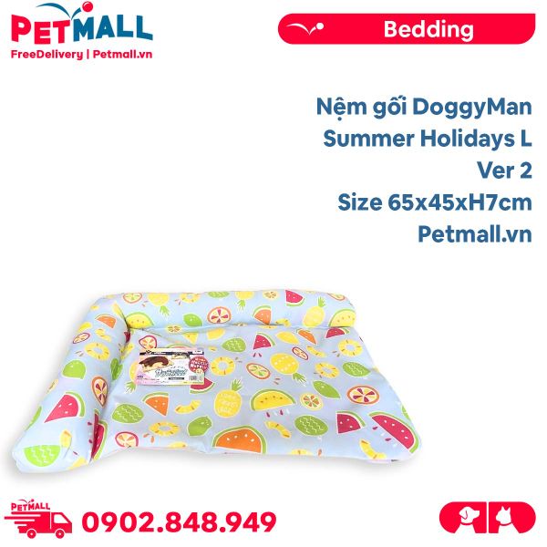 Nệm gối DoggyMan Summer Holidays L - Ver 2 - Size 65x45xH7cm Petmall