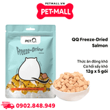 Combo 5 Gói 12G - Thức ăn đông khô cho chó mèo QQ Freeze-Dried Salmon - Cá hồi sấy khô hỗ trợ làm đẹp da lông dành cho cả chó và mèo Petmall