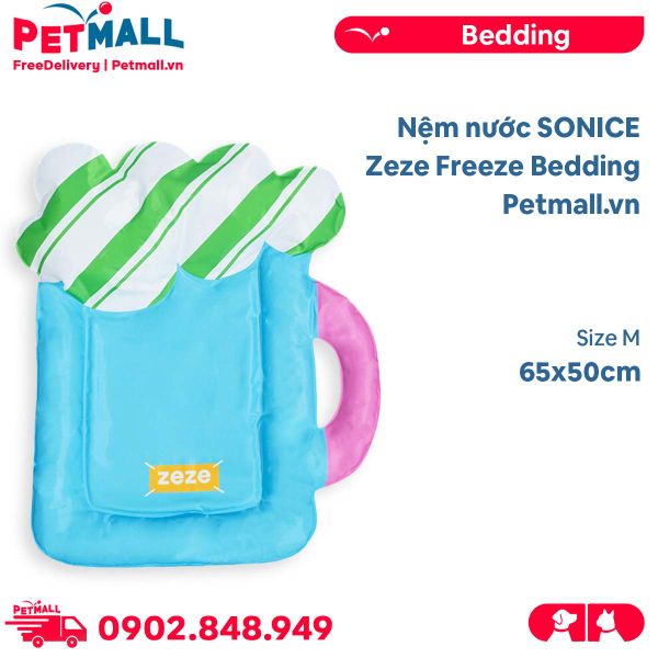 Nệm nước SONICE Zeze Freeze Bedding Size M | 65x50cm - Có gel lạnh, làm mát mùa hè Petmall