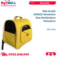 Balo du lịch SONICE Adventure Size 38x35x25cm - Màu vàng, kèm túi phụ cao cấp Petmall
