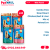 Combo Pate SmartHeart Chicken & Beef Mix vị 130g - 48 gói Petmall