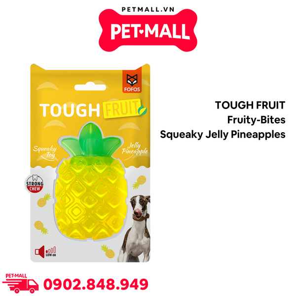Đồ chơi TOUGH FRUIT fruity-bites Squeaky Jelly Pineapples - Quả dứa phát ra tiếng, hỗ trợ nhai gặm giảm stress Petmall
