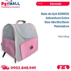 Balo du lịch SONICE Adventure Extra Size 38x35x25cm - Màu hồng, kèm túi phụ cao cấp Petmall