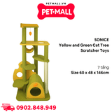 Trụ cào SONICE Yellow and Green Cat Tree Scratcher Toys Size 60 x 48 x 146 cm - 7 tầng màu xanh, vàng Petmall