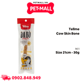 Treats gặm Tellme Cow Skin Bone size 21cm M.1 - 30g - Da bò thật Petmall