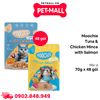 Combo 48 Gói 70G - Pate mèo Moochie Tuna & Chicken, Mince with Salmon - Mix vị Petmall