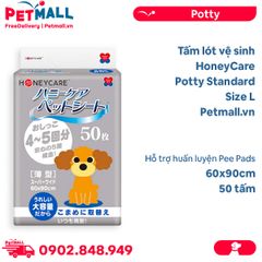 Tấm lót vệ sinh HoneyCare Potty Standard Size L | 60x90cm - 50 tấm - Hỗ trợ huấn luyện Pee Pads Petmall