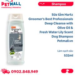 Sữa tắm Hartz Groomer's Best Professionals Deep Cleanse with Olive Oil & Fresh Water Lily Scent Dog Shampoo 532ml - Làm sạch sâu Petmall