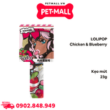Treats LOLIPOP kẹo mút 23gr - Vị Thịt gà và Việt quất Petmall