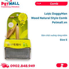 Lược DoggyMan Wood Natural Style Comb Size S - Bàn chải vuông răng mềm Petmall