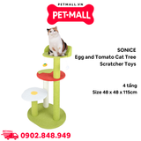 Trụ cào SONICE Egg and Tomato Cat Tree Scratcher Toys Size 48 x 48 x 115 cm - 4 tầng hình trứng và cà chua Petmall