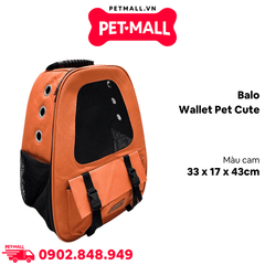 Balo thú cưng Wallet Pet Cute size 33 x 17 x 43 cm - Cam Petmall