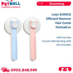 Lược SONICE Efficient Remove Hair Comb - Hình tai mèo, có nút nhấn lấy lông chết cho Chó Mèo Petmall
