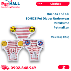 Quần tã chó cái SONICE Pet Male Underwear Rilakkuma - Màu hồng trắng Petmall