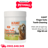 Khăn ướt KAMT Finger Cots Teeth Cleaning xỏ ngón tay vệ sinh răng cho chó - Hộp 50 cái Petmall