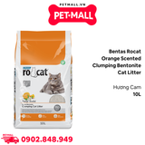 Cát vệ sinh Bentas Rocat Orange Scented Clumping Bentonite Cat Litter Gói 10L - Hương Cam, vón cục khử mùi tuyệt đối Petmall