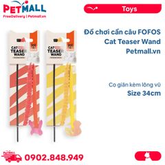 Đồ chơi cần câu FOFOS Cat Teaser Wand Size 34cm - Co giãn kèm lông vũ Petmall