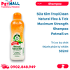  Sữa tắm TropiClean Natural Flea & Tick Maximum Strength Shampoo 592ml - Trị ve bọ chét thành phần tự nhiên Petmall 