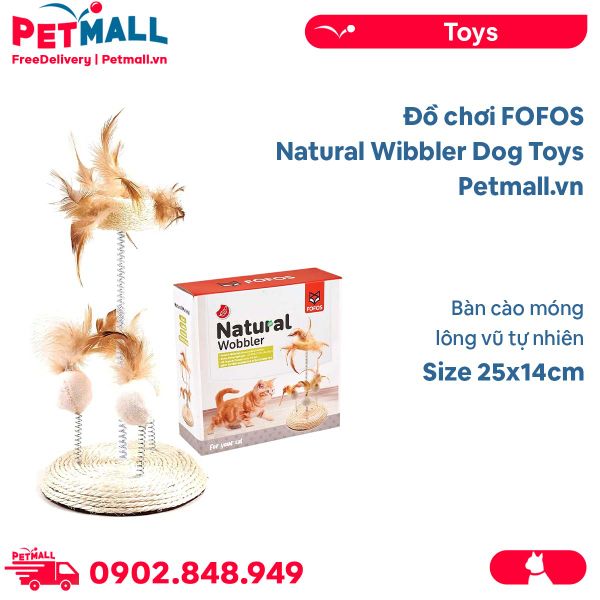 Đồ Chơi FOFOS Natural Wobbler Cat Toys Size 14x25cm - Bàn Cào Móng Lông Vũ Tự Nhiên Petmall